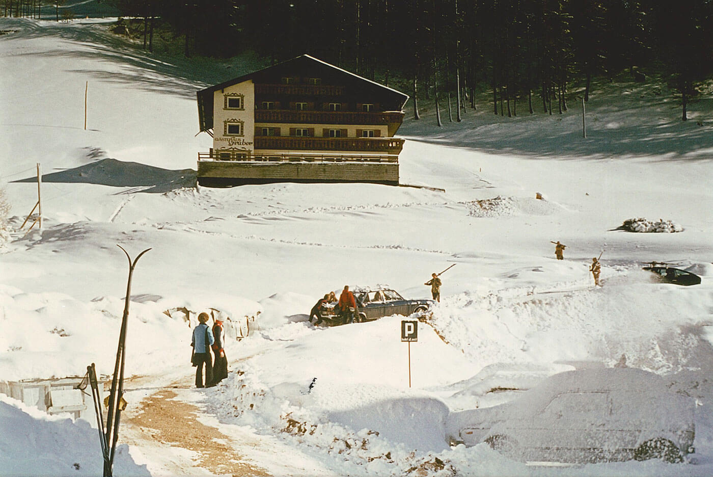 Winter am Gästehaus Gruber