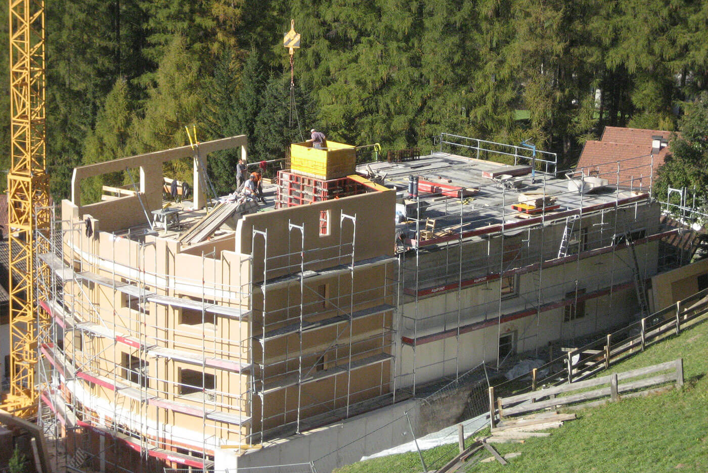 Bauarbeiten beim Gästehaus Gruber