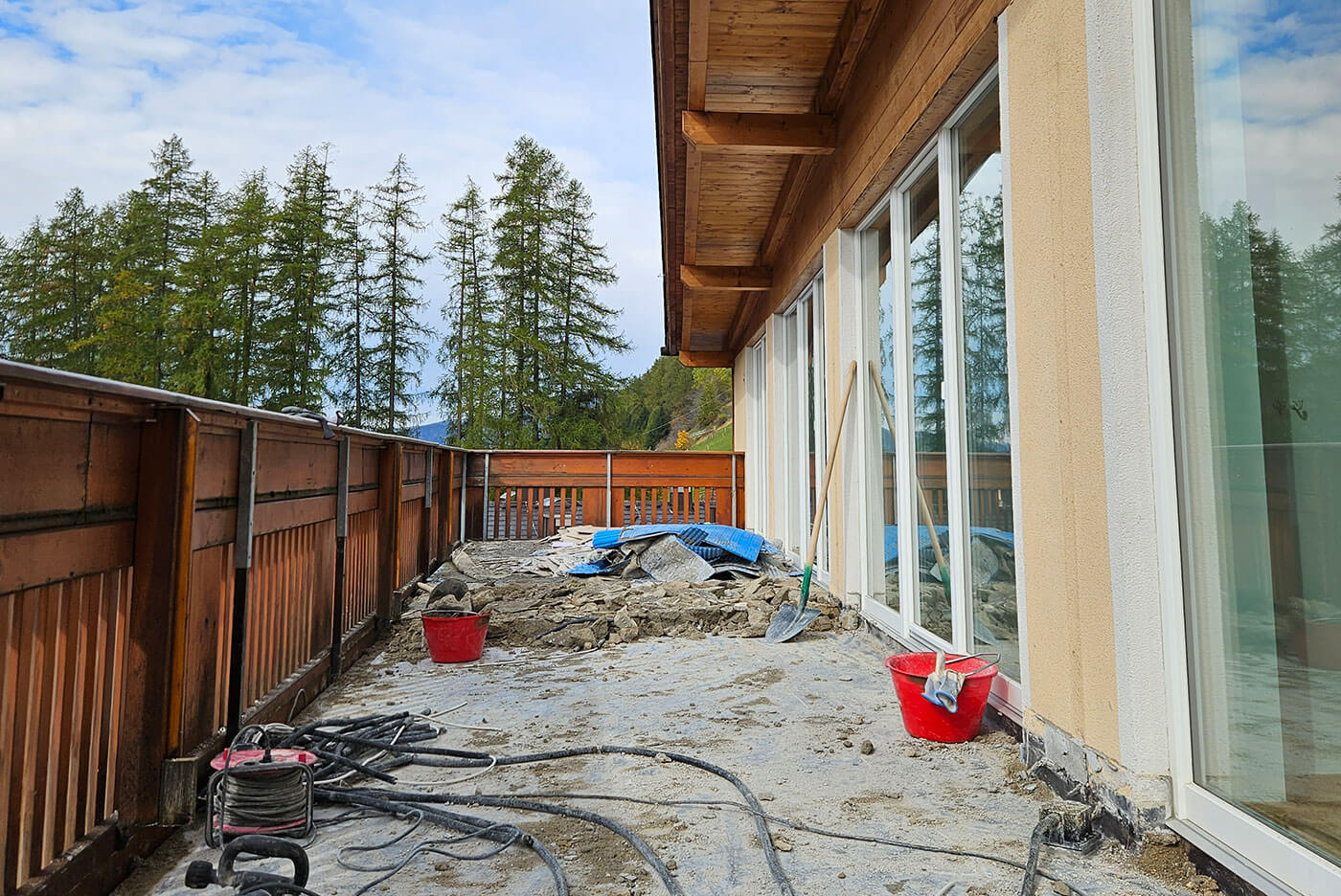 Hotel Gruber - Umbau auf der Terasse