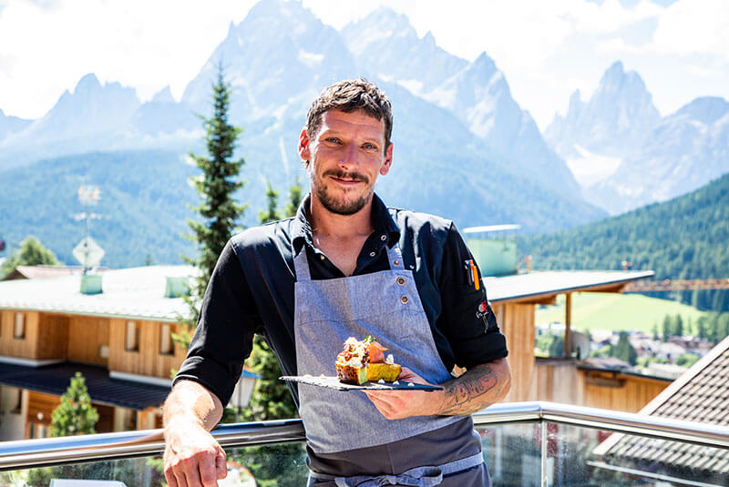 Chef with food